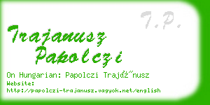trajanusz papolczi business card